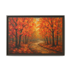 Autumn Landscape Canvas Print - Cozy Fall Glow Forest Art - Dipaliz - 24″ x 16″ (horizontal) / Espresso / 1.25’’
