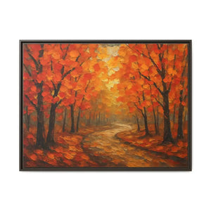 Autumn Landscape Canvas Print - Cozy Fall Glow Forest Art - Dipaliz - 40’’ x 30’’ (horizontal) / Espresso / 1.25’’