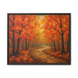 Autumn Landscape Canvas Print - Cozy Fall Glow Forest Art - Dipaliz - 30’’ x 24’’ (horizontal) / Espresso / 1.25’’