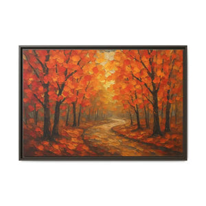 Autumn Landscape Canvas Print - Cozy Fall Glow Forest Art - Dipaliz - 36’’ x 24’’ (horizontal) / Espresso / 1.25’’