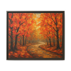 Autumn Landscape Canvas Print - Cozy Fall Glow Forest Art - Dipaliz - 24’’ x 20’’ (horizontal) / Espresso / 1.25’’