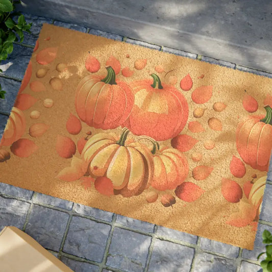 Autumn Leaves Coir Welcome Mat: Elevate Your Doorstep - Home Decor