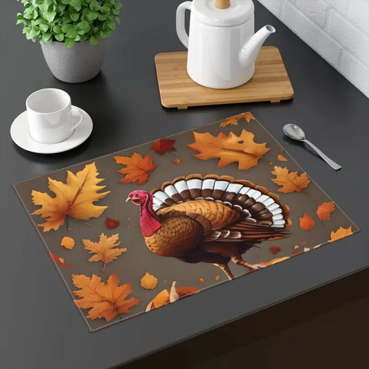 Gobble Up Thanksgiving with Autumn Leaves Cotton Placemats - 18’’ × 14’’ Home Decor