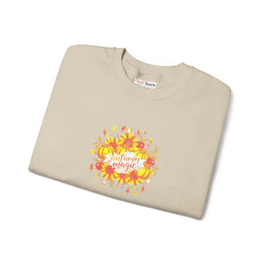 Autumn Leaves Crewneck Sweatshirt, Cozy Fall Floral ?Autumn Magic’ Design - Sweatshirts