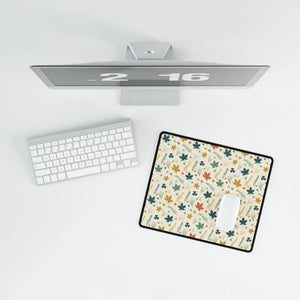 Autumn Leaves Desk Mat, Fall Floral Office Mousepad - Mouse Pads
