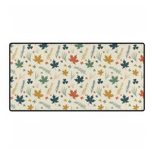 Autumn Leaves Desk Mat, Fall Floral Office Mousepad - Mouse Pads