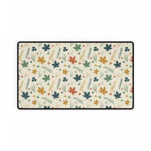 Autumn Leaves Desk Mat, Fall Floral Office Mousepad - Mouse Pads