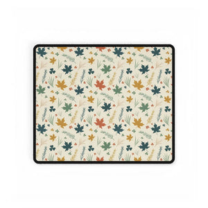 Autumn Leaves Desk Mat, Fall Floral Office Mousepad - Mouse Pads