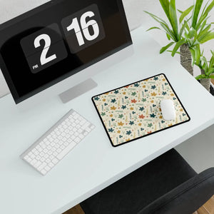 Autumn Leaves Desk Mat, Fall Floral Office Mousepad - Mouse Pads