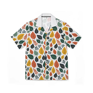 Autumn Leaves Hawaiian Camp Shirt - Lightweight Linen Look - Dipaliz - Shirts - s