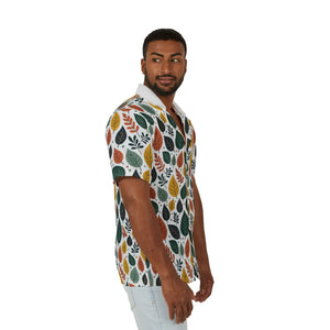 Autumn Leaves Hawaiian Camp Shirt - Lightweight Linen Look - Dipaliz - Shirts - s
