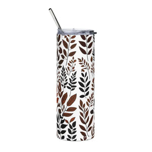 Matte Tumbler 20oz Autumn Leaves Stainless Steel - Dipaliz - White / Tumblers