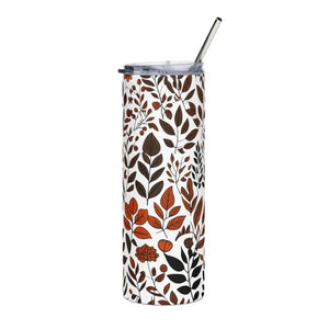 Matte Tumbler 20oz Autumn Leaves Stainless Steel - Dipaliz - White / Tumblers