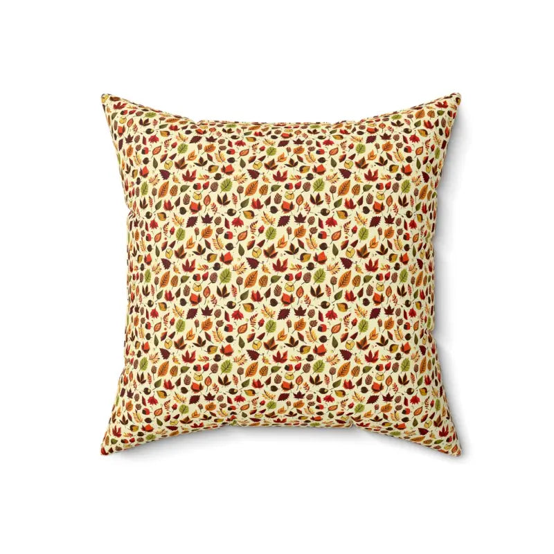 Cozy Up with Autumn Leaves Pattern Polyester Pillow - 18’’ × Home Decor