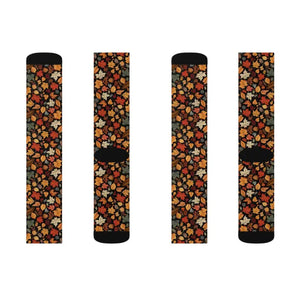 Autumn Leaves Pattern Socks - Cozy Fall Style - Dipaliz
