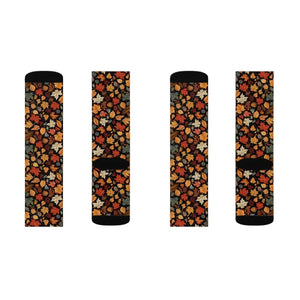 Autumn Leaves Pattern Socks - Cozy Fall Style - Dipaliz