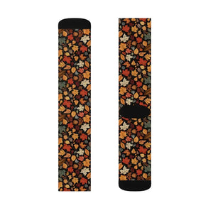 Autumn Leaves Pattern Socks - Cozy Fall Style - Dipaliz