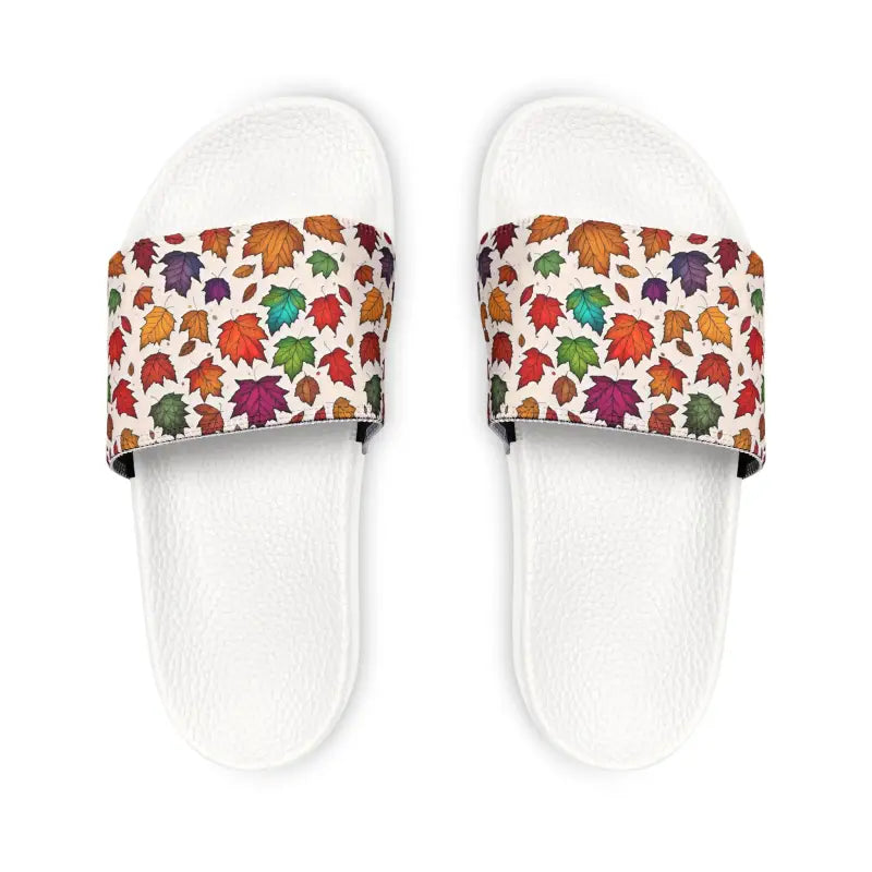 Kids’ Slide Sandals for 2024 in Autumn Leaf Patterns - Kid’s Shoes