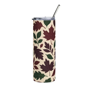 Steel Tumbler Autumn Leaf Vibes Cozy Mornings - Dipaliz - Tumblers