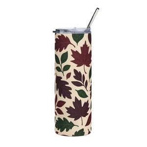 Steel Tumbler Autumn Leaf Vibes Cozy Mornings - Dipaliz - Tumblers