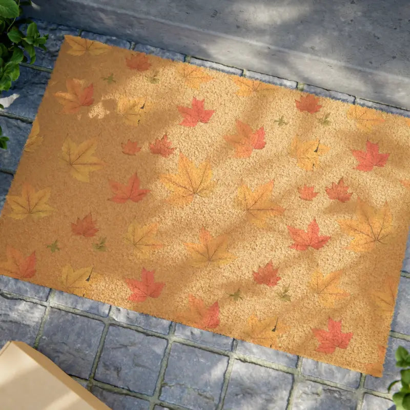 Autumn Leaves Coir Doormat: Stylish & Durable Fall Decor - 24’’ x 16’’ Home