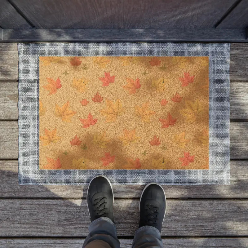 Autumn Leaves Coir Doormat: Stylish & Durable Fall Decor - 24’’ x 16’’ Home