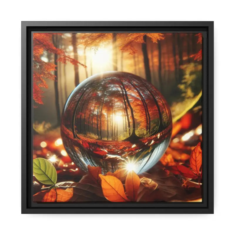 Autumn Magic Matte Canvas Black Frame Art by Dipaliz - 14’’ x (square) / 1.25’’