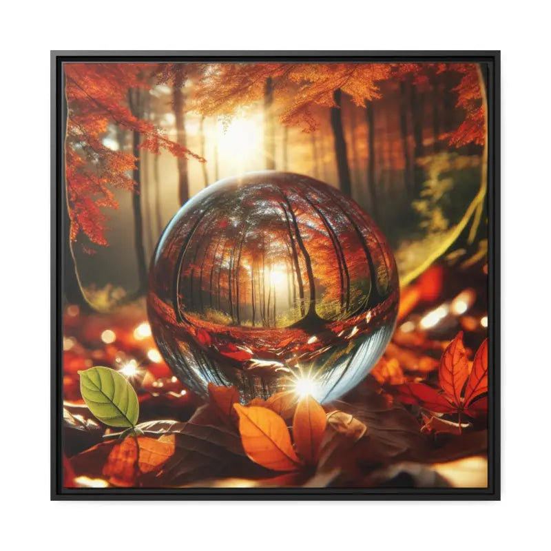 Autumn Magic Matte Canvas Black Frame Art by Dipaliz - 32’’ x (square) / 1.25’’