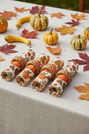 Autumn Napkins Pumpkin Leaf Polyester Set - Dipaliz - 18’’ × / 4-piece Set - Home Decor