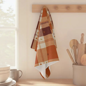 Autumn Plaid Microfiber Tea Towel - Quick Dry Cozy - Dipaliz - 16’’ × 25’’ - Kitchen Towels