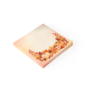 Autumn Notepad - Fall Florals and Pumpkins Design - Dipaliz - Paper Products