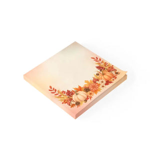 Autumn Notepad - Fall Florals and Pumpkins Design - Dipaliz - Paper Products