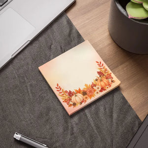 Autumn Notepad - Fall Florals and Pumpkins Design - Dipaliz - Paper Products