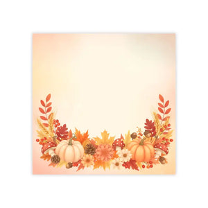 Autumn Notepad - Fall Florals and Pumpkins Design - Dipaliz - 4’’ x / White - Paper Products
