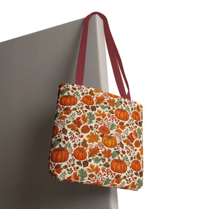 Sturdy Pumpkin Pattern Tote Bag - Autumn Market - Dipaliz - Bags