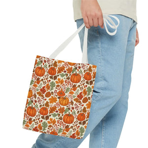 Sturdy Pumpkin Pattern Tote Bag - Autumn Market - Dipaliz - Bags