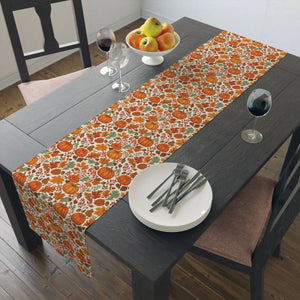 Autumn Pumpkins Table Runner - Cotton Twill Fall Decor - Dipaliz - Runners