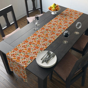 Autumn Pumpkins Table Runner - Cotton Twill Fall Decor - Dipaliz - Runners