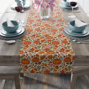 Autumn Pumpkins Table Runner - Cotton Twill Fall Decor - Dipaliz - Runners