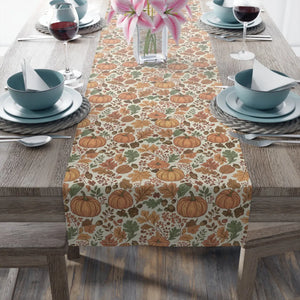 Autumn Pumpkins Table Runner - Cotton Twill Fall Decor - Dipaliz - Runners