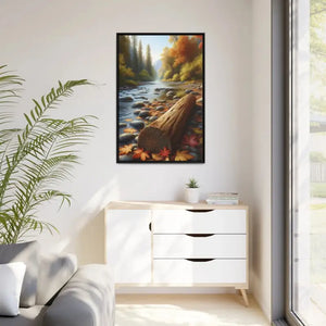 River Framed Canvas - Autumn Glow Wall Art - Dipaliz - Posters Prints & Visual Artwork