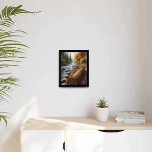 River Framed Canvas - Autumn Glow Wall Art - Dipaliz - Posters Prints & Visual Artwork