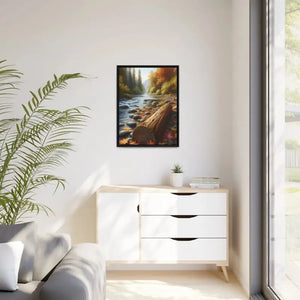 River Framed Canvas - Autumn Glow Wall Art - Dipaliz - Posters Prints & Visual Artwork
