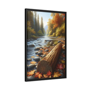 River Framed Canvas - Autumn Glow Wall Art - Dipaliz - Posters Prints & Visual Artwork