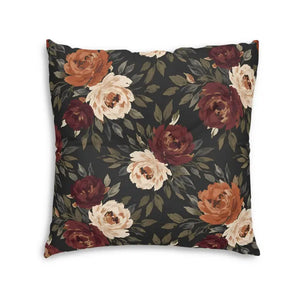 Autumn Rose Floral Tufted Floor Pillow - Moody Blooms - Dipaliz - Throw Pillows