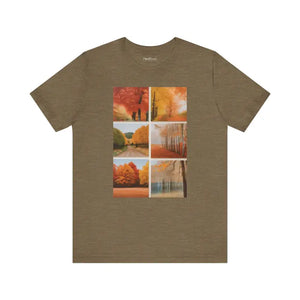Autumn Vibes Unisex Jersey Short Sleeve Tee - Dipaliz - Heather Olive / s - T-shirts