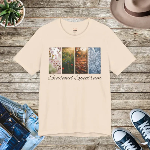 Unisex Jersey Short Sleeve Tee - Four Seasons Panel - Dipaliz - Soft Cream / s - T-shirt