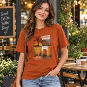DipaliZ Autumn Vibes Unisex Jersey Short Cotton Tee