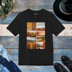 Autumn Scenery Unisex Jersey Short Sleeve Tee - Fall Vibes - Dipaliz - Black / s - T-shirts
