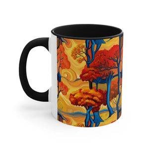 Coffee Mug - Fall Trees Autumn Escape Design - Dipaliz - Black / 11oz - Mugs